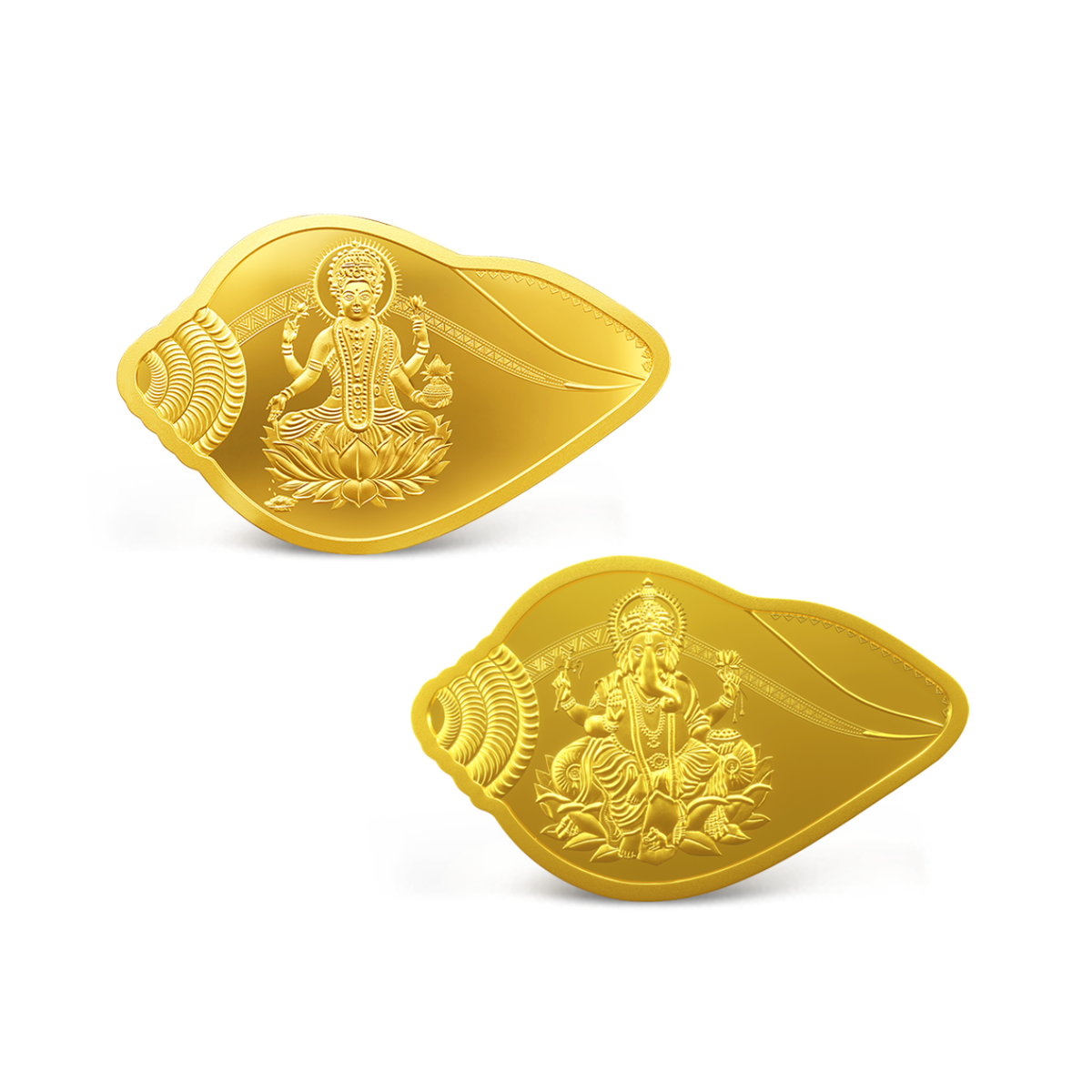 10 Gram Lakshmi & Ganesh Shankh 24K Gold Coin