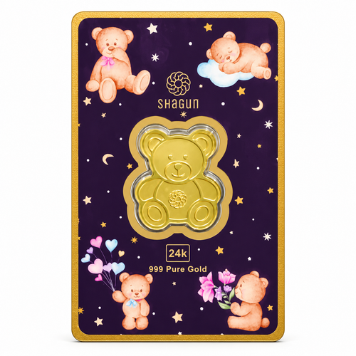 24KT Gold Teddy Bear Coin for Kids