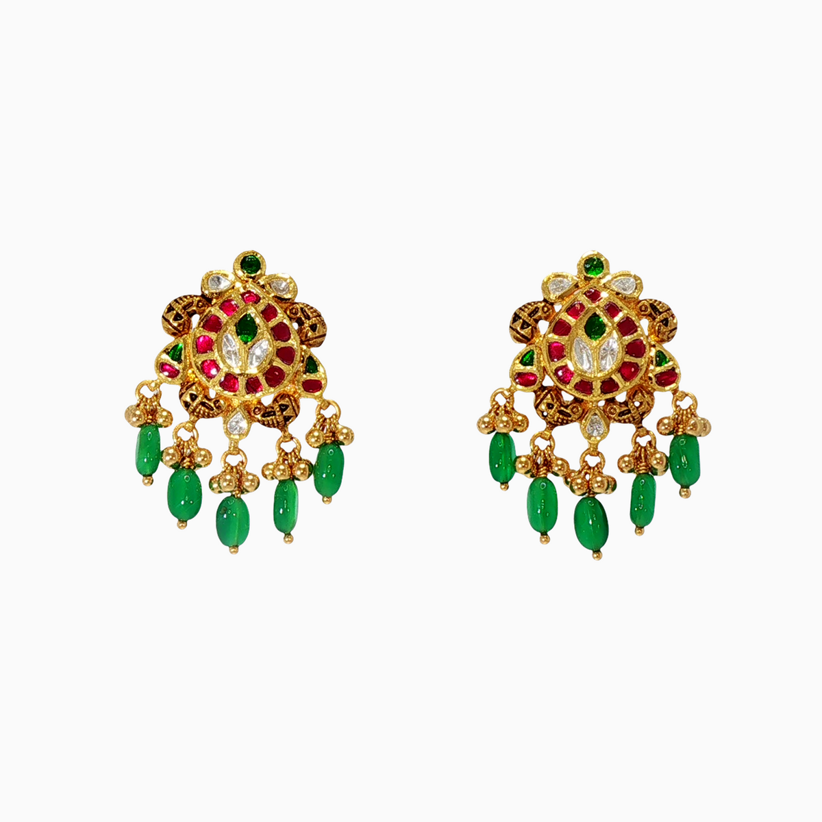 Aaradhya 22KT Gold Kundan Drop Earrings