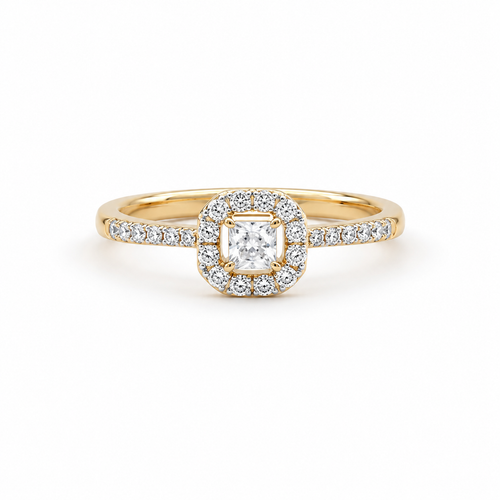 Adele Halo 14KT Gold Diamond Ring