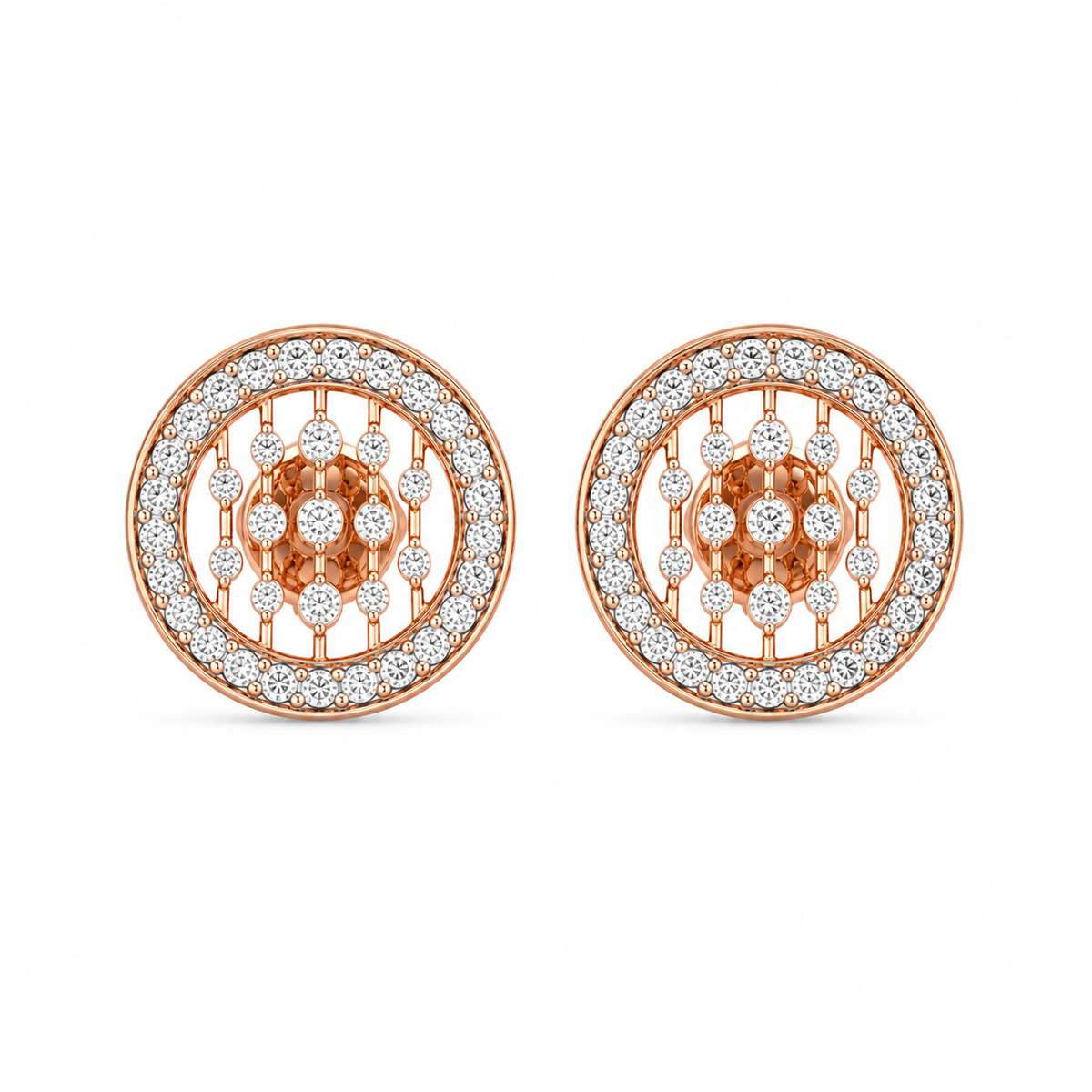 Allure Lines 18KT Gold Diamond Stud Earrings
