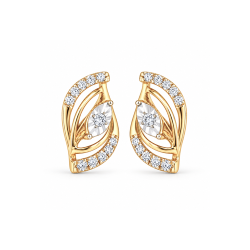 Aurique 14KT Gold Diamond Stud Earrings