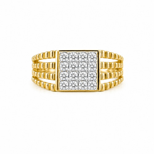 Azai 14KT Gold Diamond Signet Ring