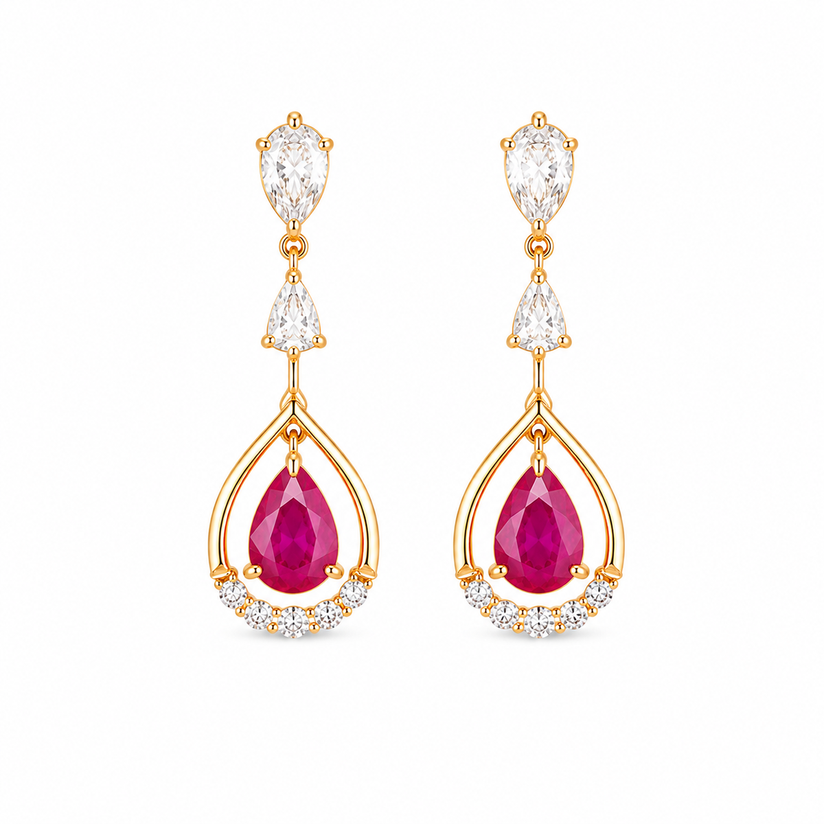 Azure 14KT Gold Diamond Drop Earrings