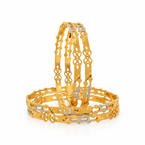 Yajnaseni 22KT Gold Dual Tone Bangles