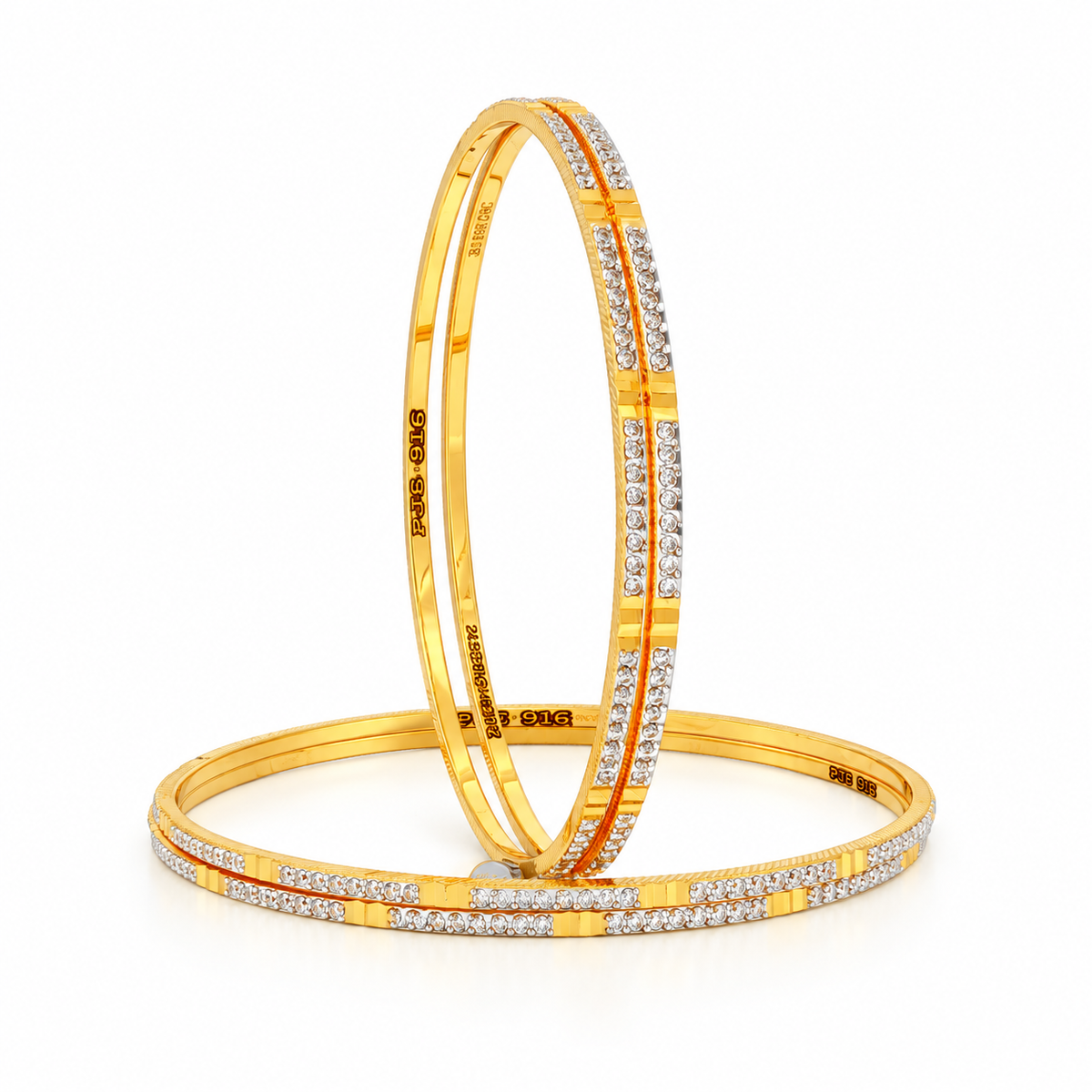 Pranavi 22KT Gold Dual Tone Bangles