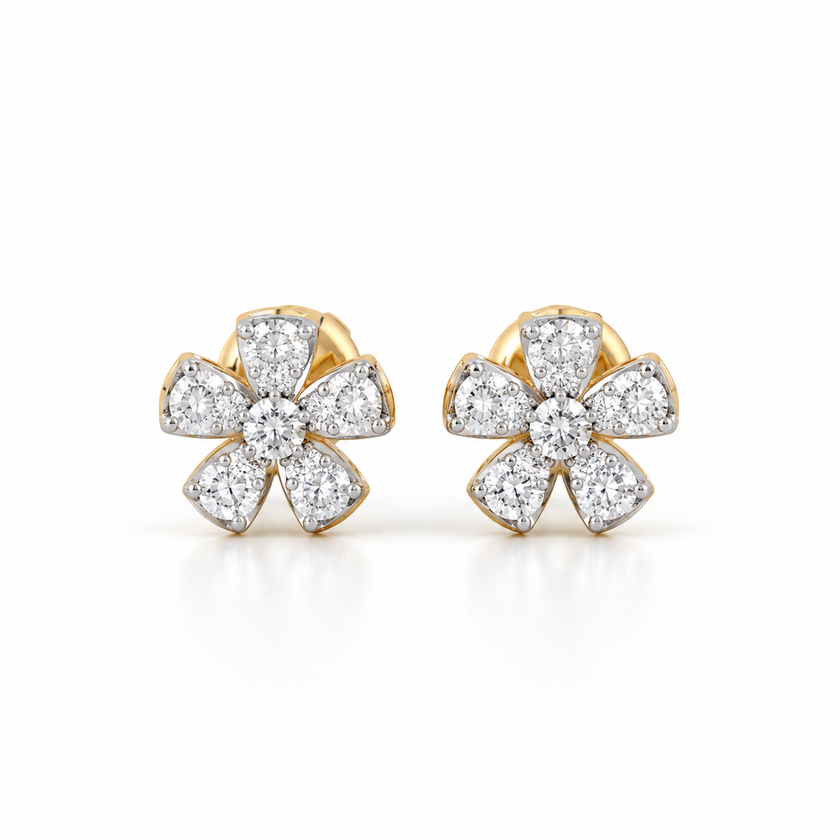 Blissful Bloom 14KT Gold Diamond Stud Earrings