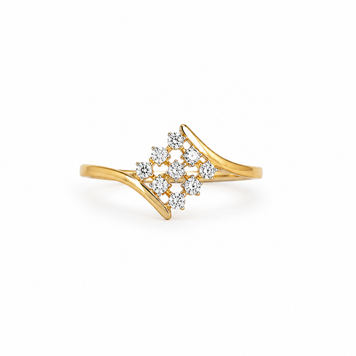 Brielle Cluster 14KT Gold Diamond Ring