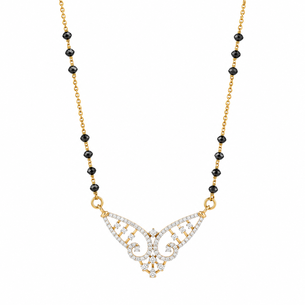 Butterfly 18KT Gold Diamond Mangalsutra