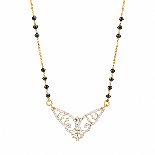 Butterfly 18KT Gold Diamond Mangalsutra