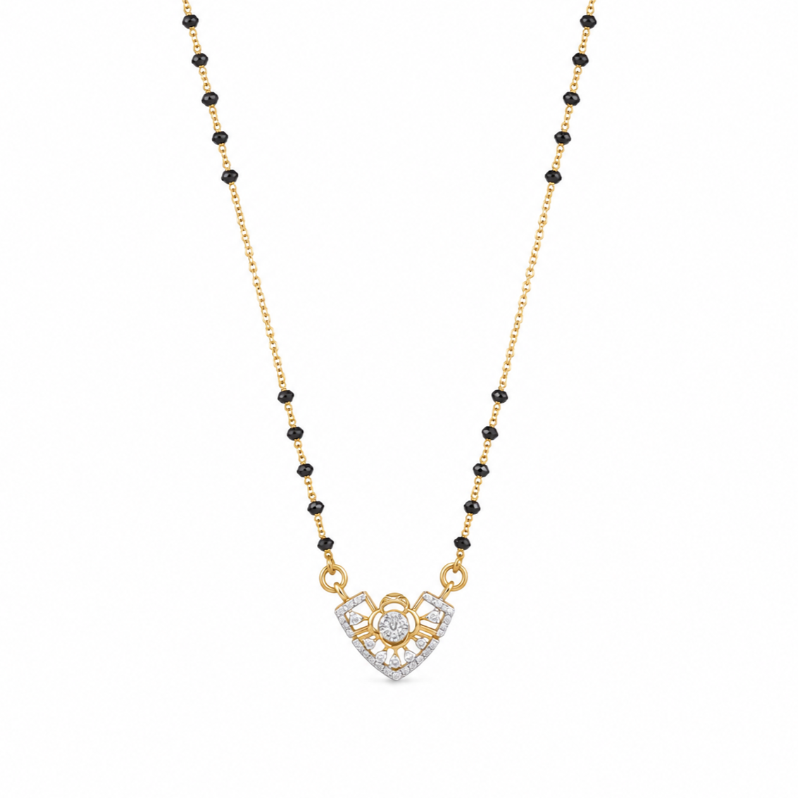 Sunburst 18KT Gold Diamond Mangalsutra
