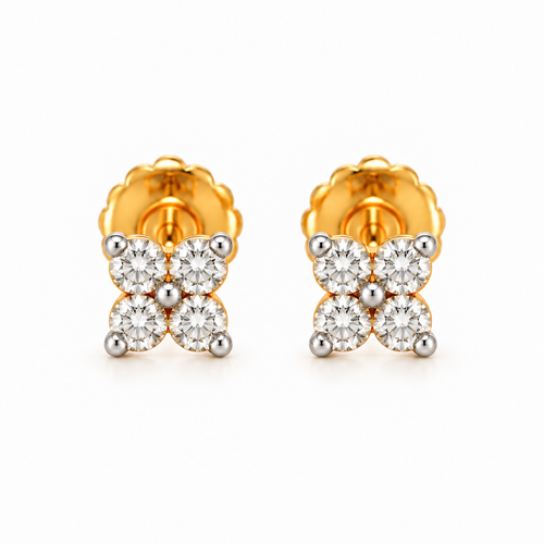 Clovia 14KT Gold Diamond Stud Earrings
