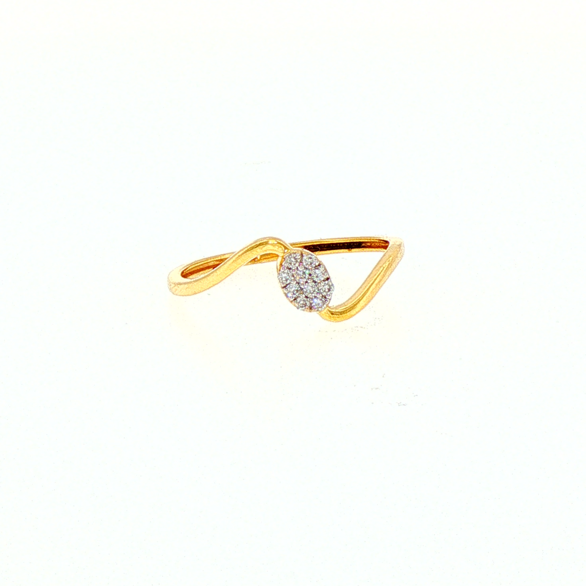 Cluster Wave 14KT Lab Grown Diamond Ring