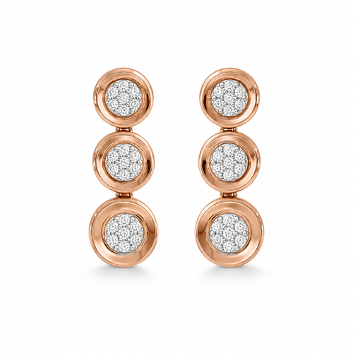 Connection 18KT Gold Diamond Dangle Earrings