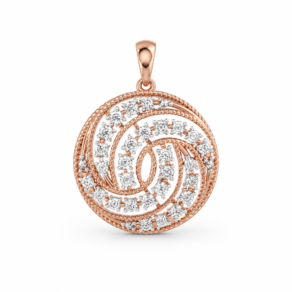 Cosmic Swirl 18KT Gold Diamond Pendant