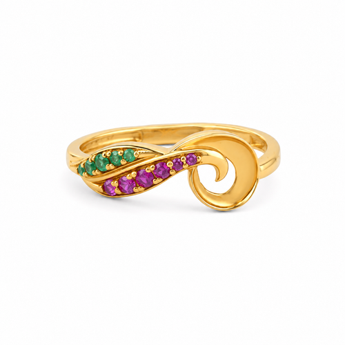 Cresting Swirl 22KT Gold Ring