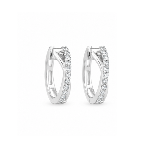 Criss Cross Lab Grown Diamond Hoop Earrings