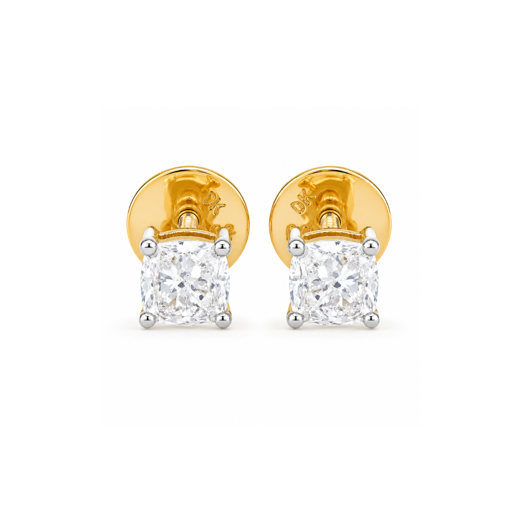 Cushion Lab Grown Diamond Stud Earrings
