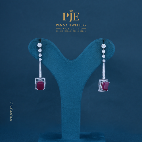 Precision 18KT Gold Diamond Dangle Earrings