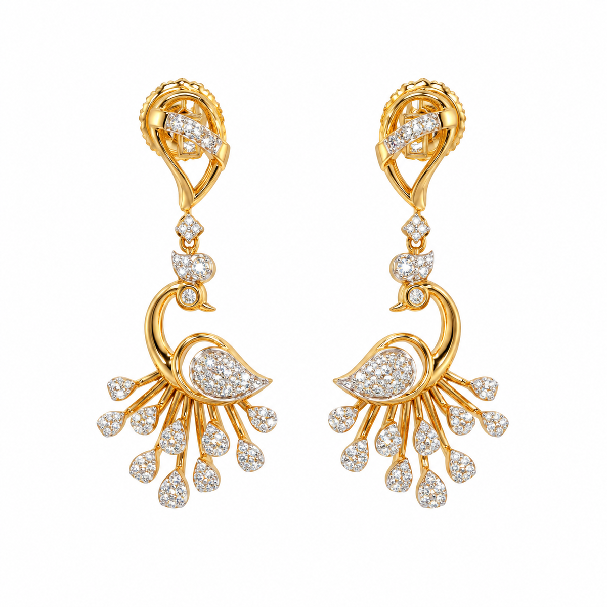 Orelia Whisper 14KT Gold Diamond Drop Earrings