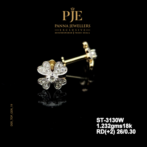 Floriate 18KT Gold Diamond Stud Earrings