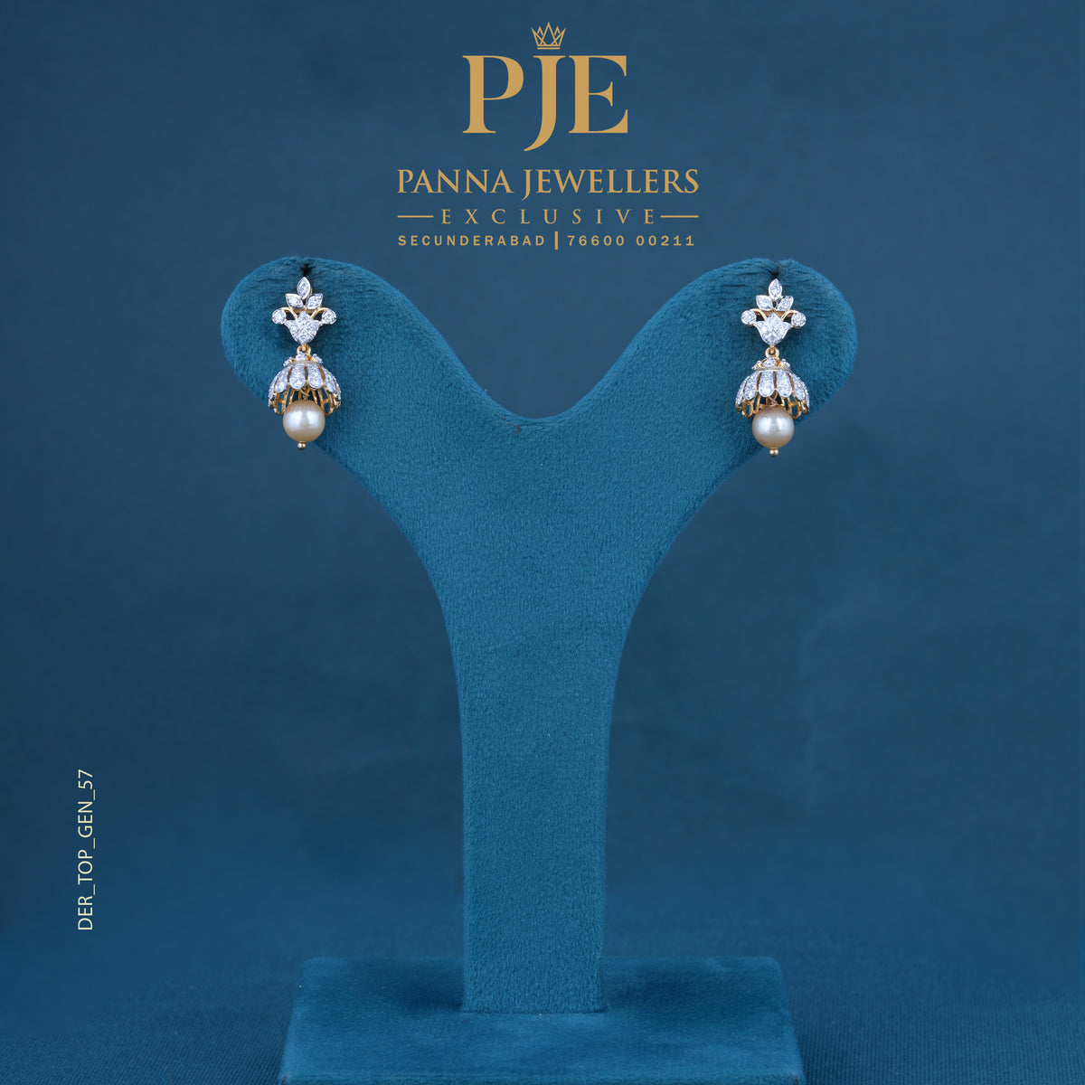 Zariya 18KT Gold Diamond Drop Earrings