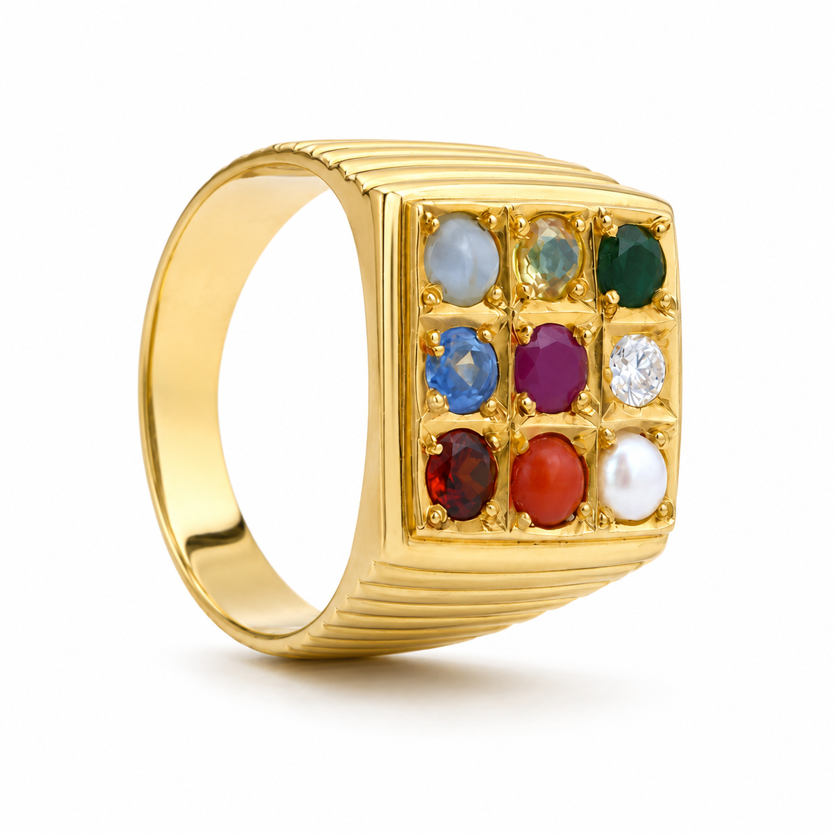 Navratna 18KT Gold Diamond Ring