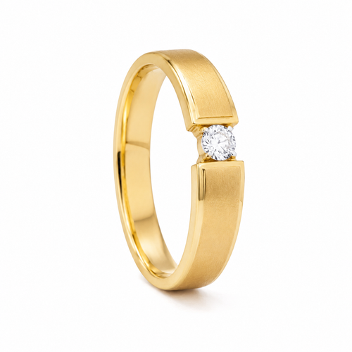Modern Bold 18KT Gold Diamond Band Ring