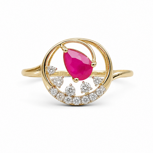 Sparkling Orbit 14KT Gold Diamond Ring