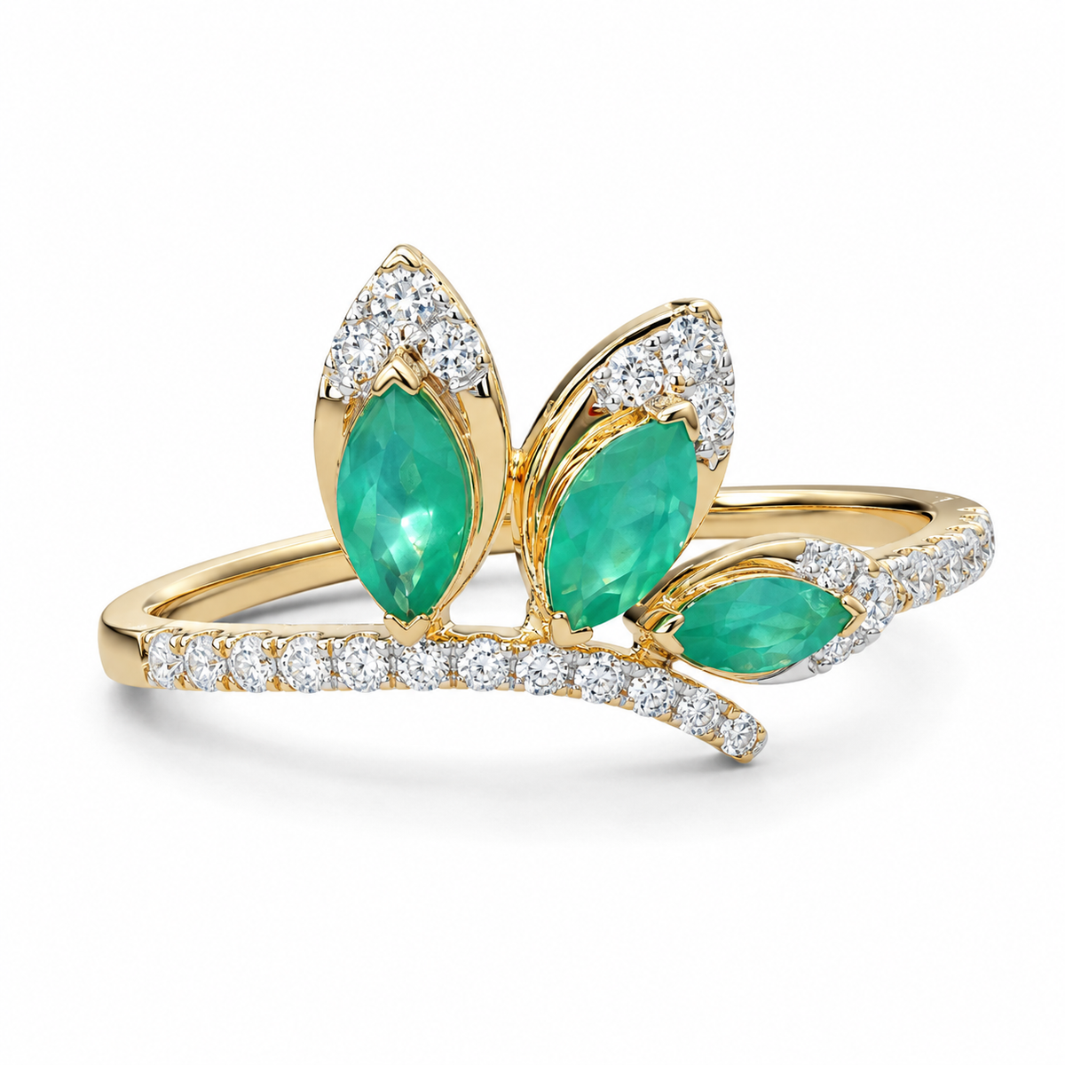 Rich Feather 14KT Gold Diamond Ring