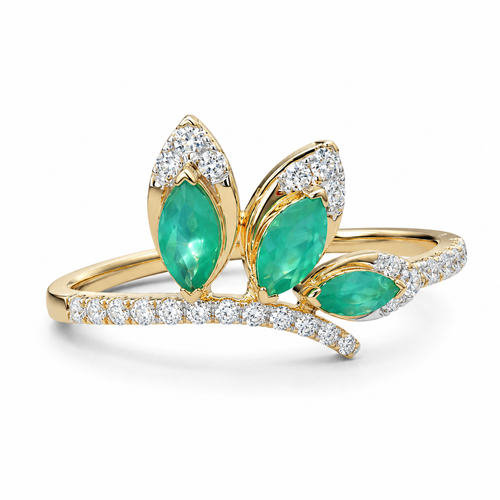 Rich Feather 14KT Gold Diamond Ring