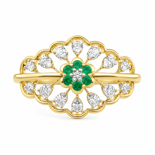 Scarlet Elegance 14KT Gold Diamond Ring
