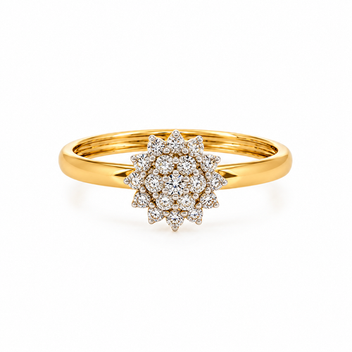 Effloresce 14KT Gold Diamond Cluster Ring
