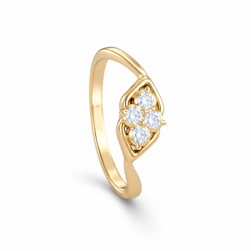 Radiant Bloom 22KT Gold Diamond Ring