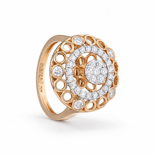 Luxurious Orbit 18KT Gold Diamond Ring