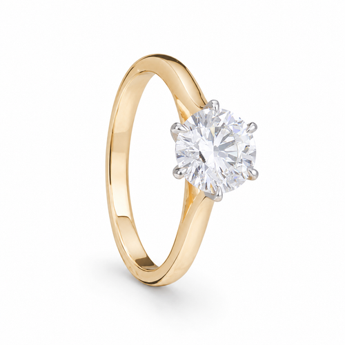 Round Solitaire 18KT Gold Diamond Ring