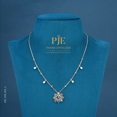 Om 14KT Gold Diamond Necklace