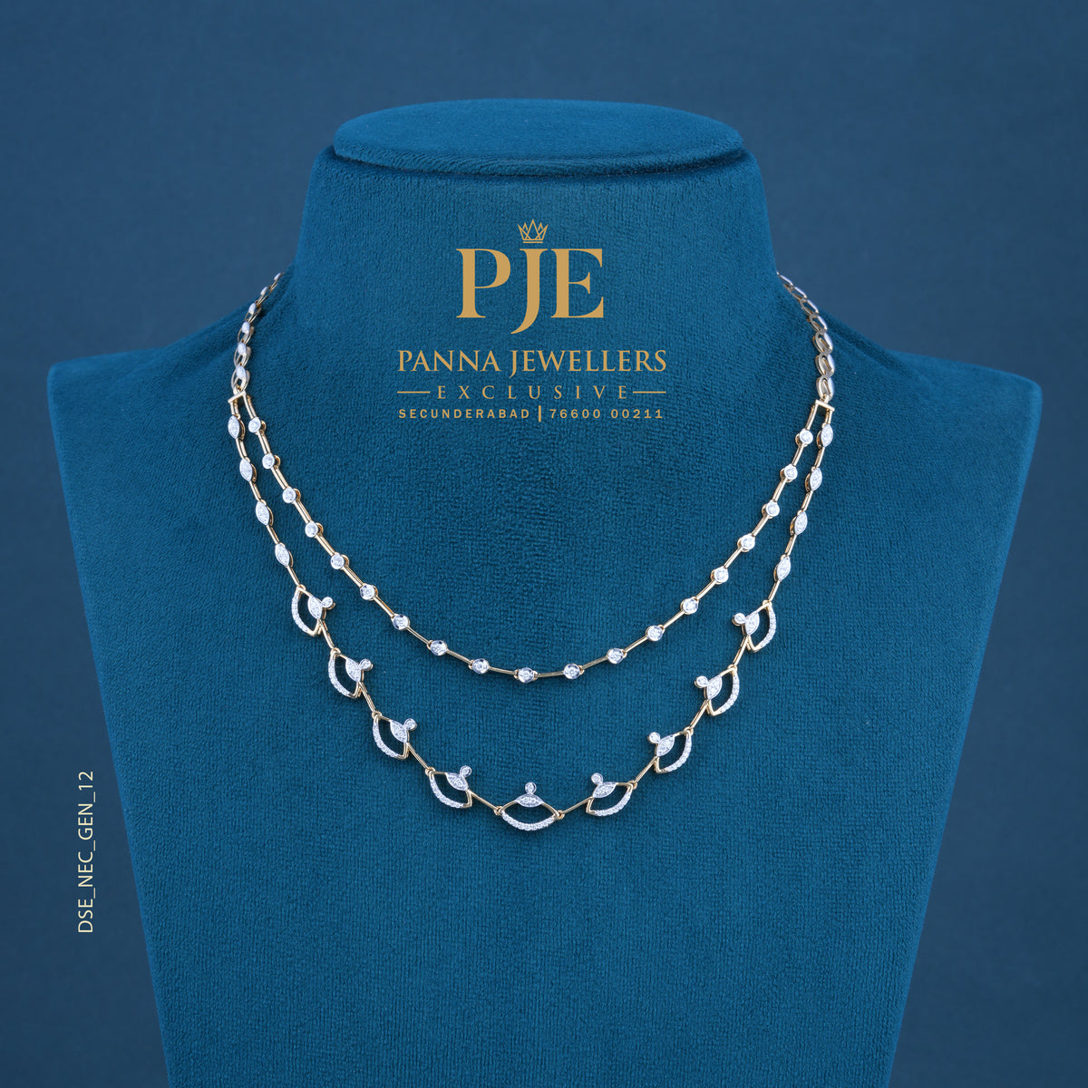 Horizan 18KT Gold Diamond Layered Necklace