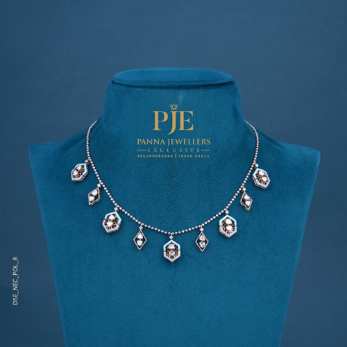 Hexa Glow 14KT Gold Diamond Station Necklace