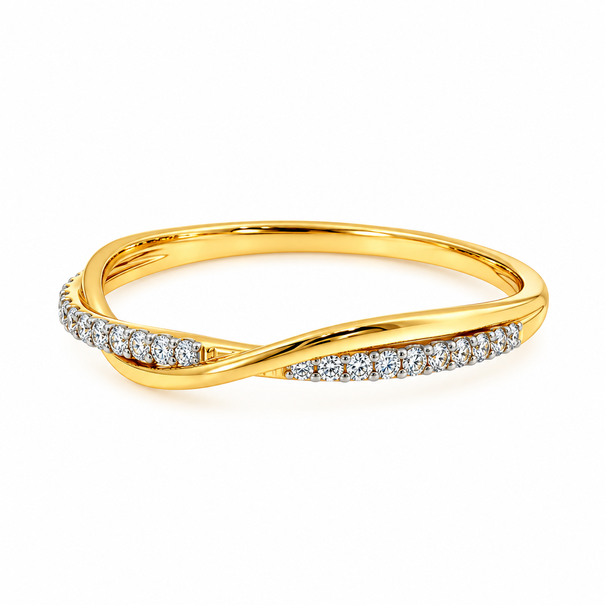 Dainty 14KT Gold Diamond Pave Ring