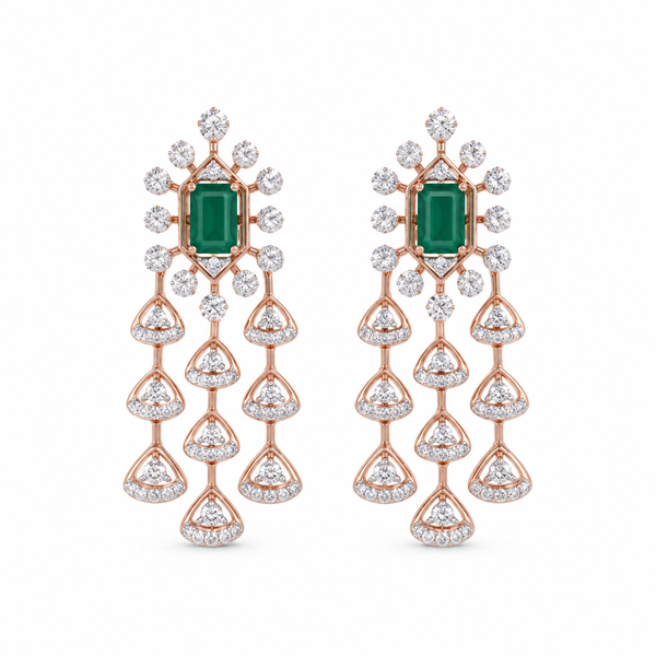 Dazzling Prism 14KT Gold Diamond Dangle Earrings