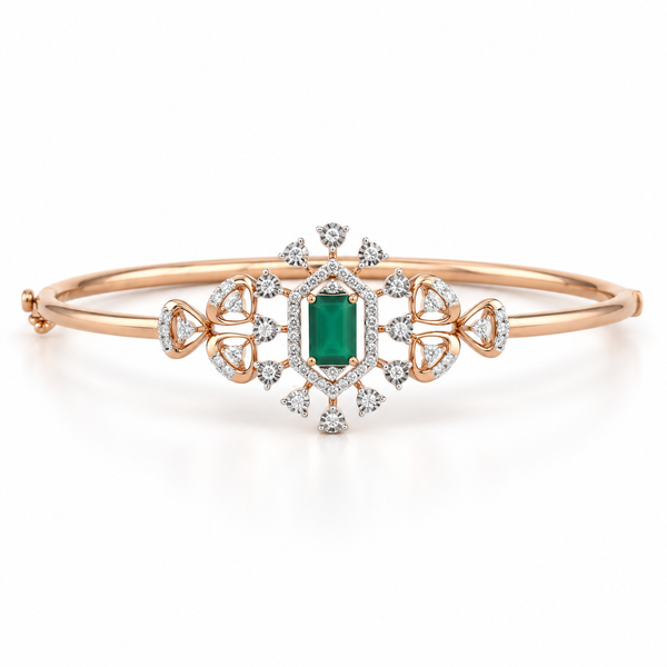 Dazzling Prism 14KT Gold Diamond Kada