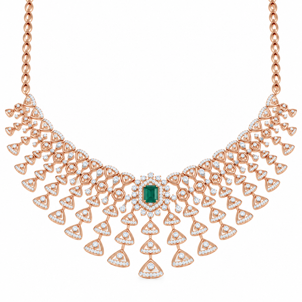 Dazzling Prism 14KT Gold Diamond Necklace