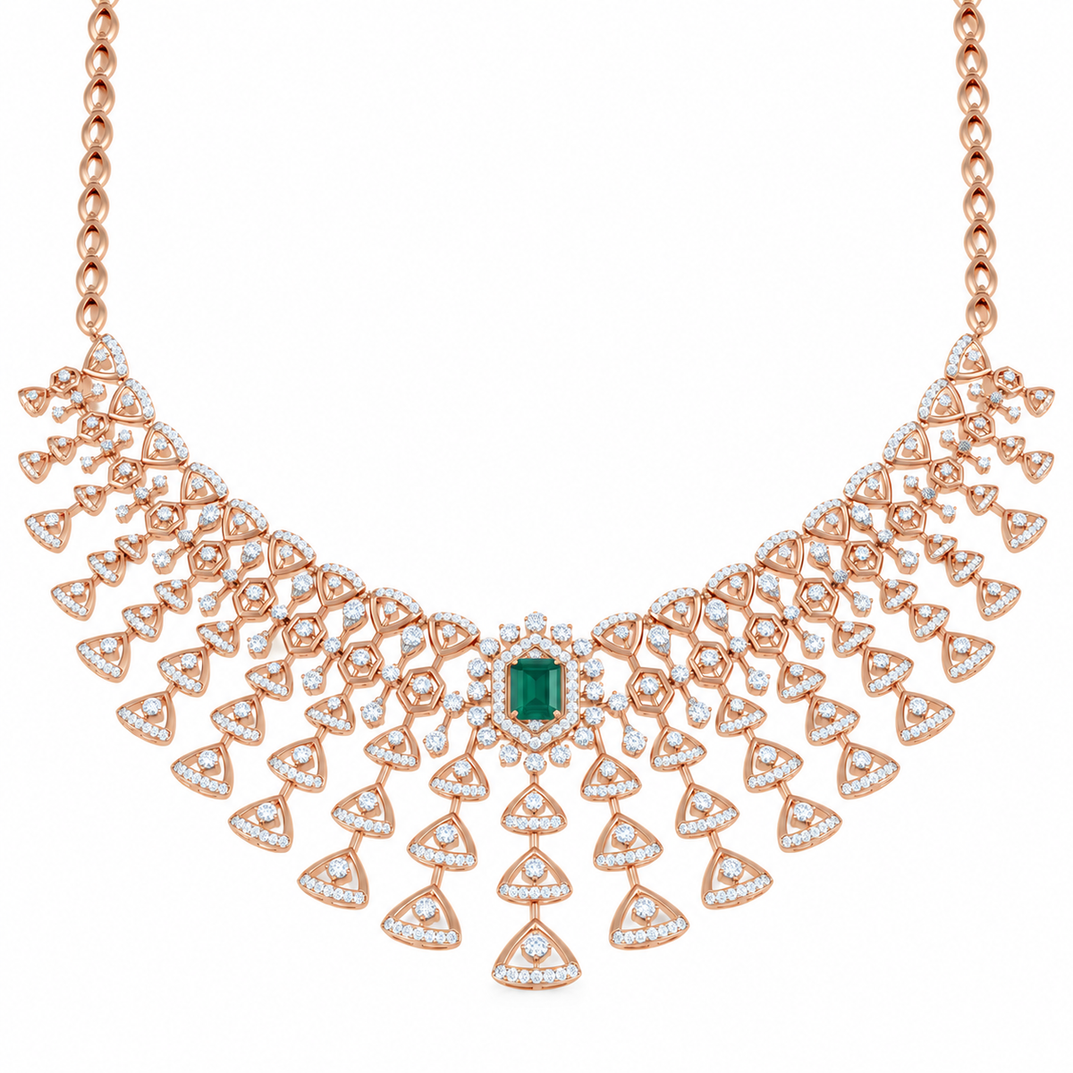 Dazzling Prism 14KT Gold Diamond Necklace