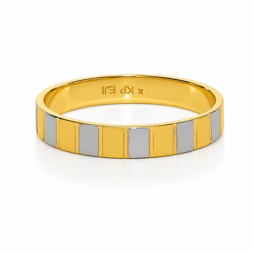 Dual Tone 22KT Gold Band Ring