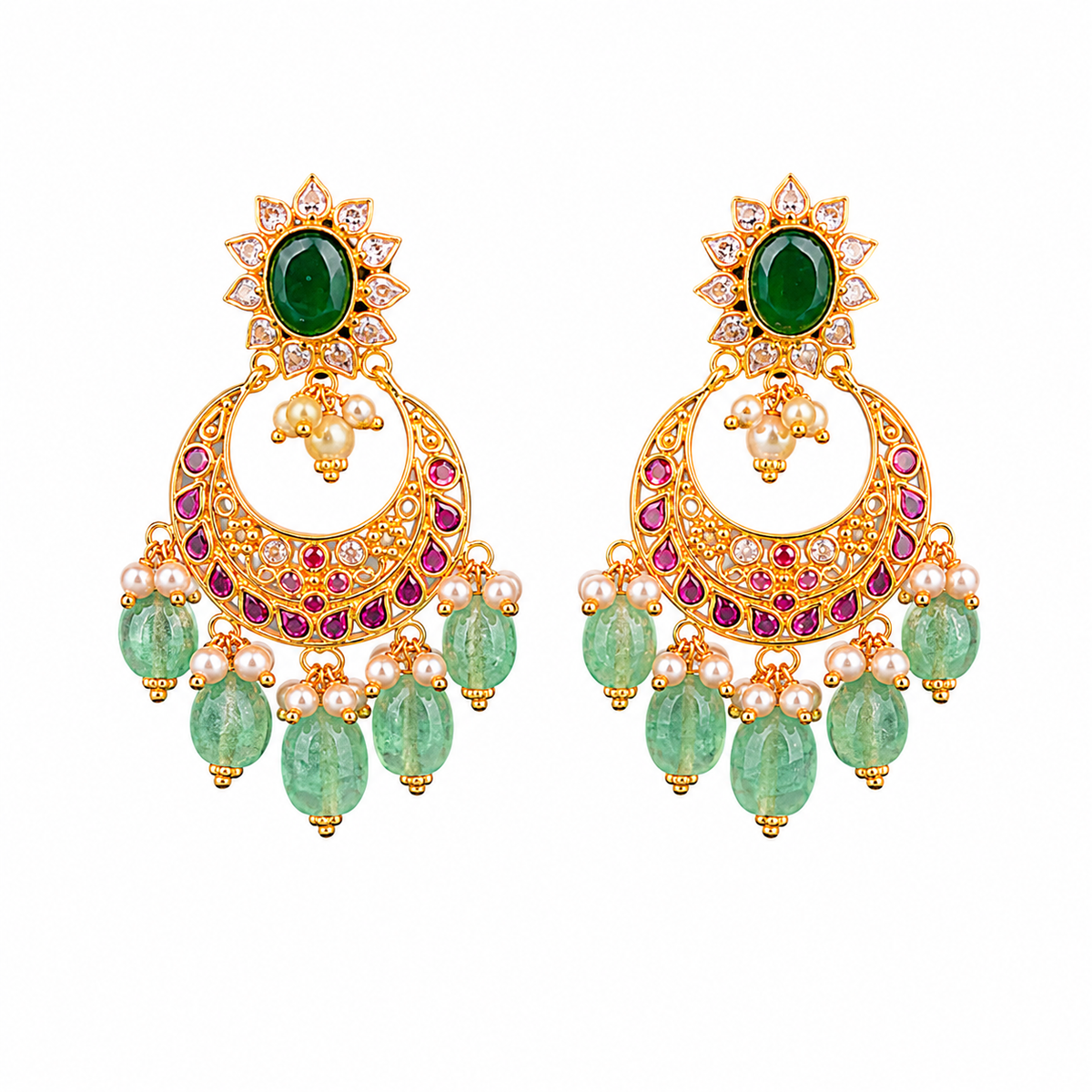 Maitreyi 22KT Gold Chandbali Earrings