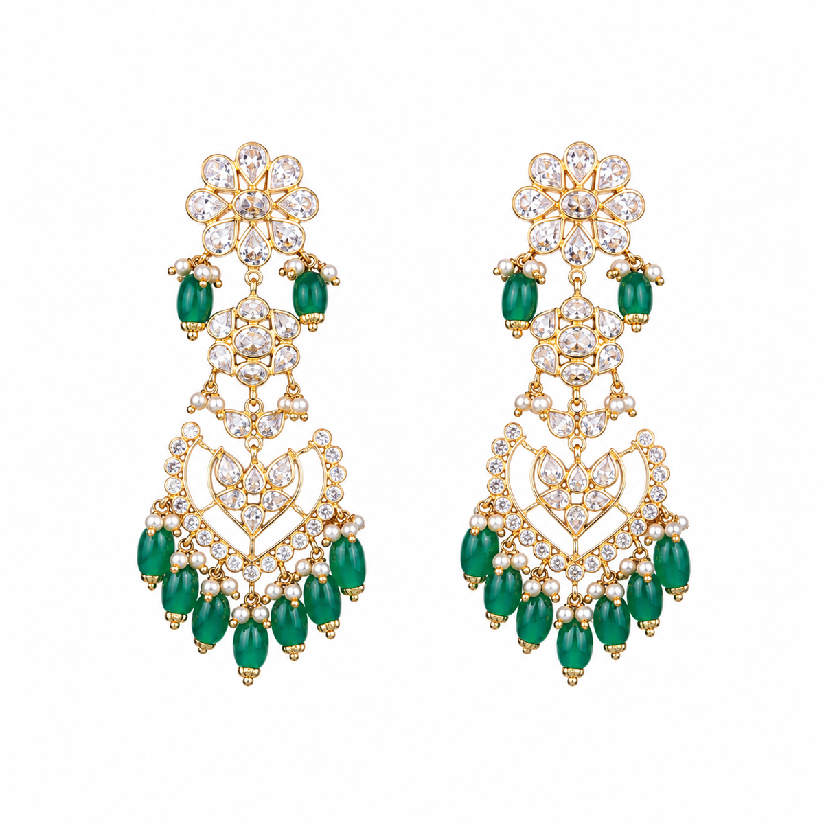Yamini 22KT Gold Dangle Earrings