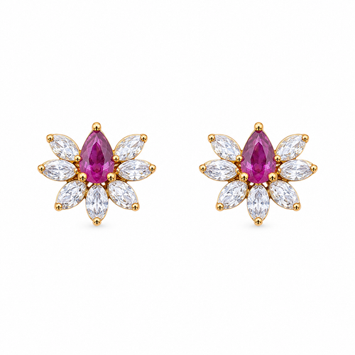 Mrinali 18KT Gold Stud Earrings