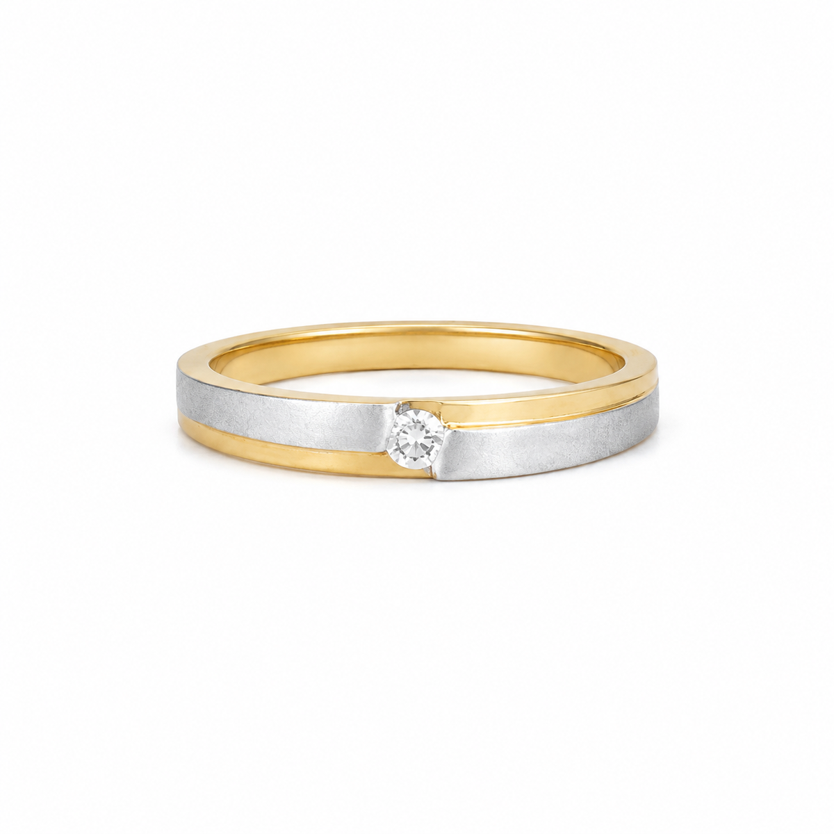 Elite Dual Tone 18KT Gold Diamond Ring