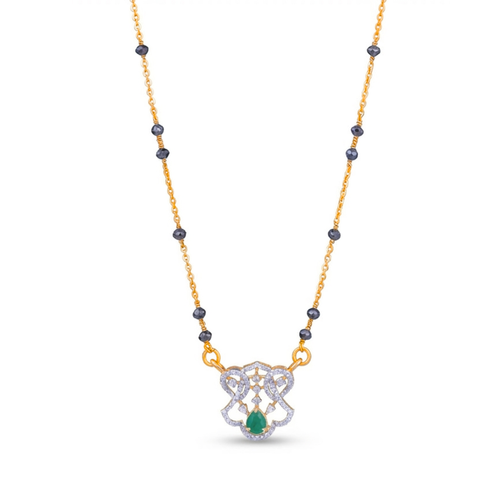 Emerald Glow 18KT Gold Diamond Mangalsutra